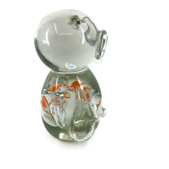 Vintage Art Glass Owl Paperweight Controlled Bubbl - Picture 5 of 9